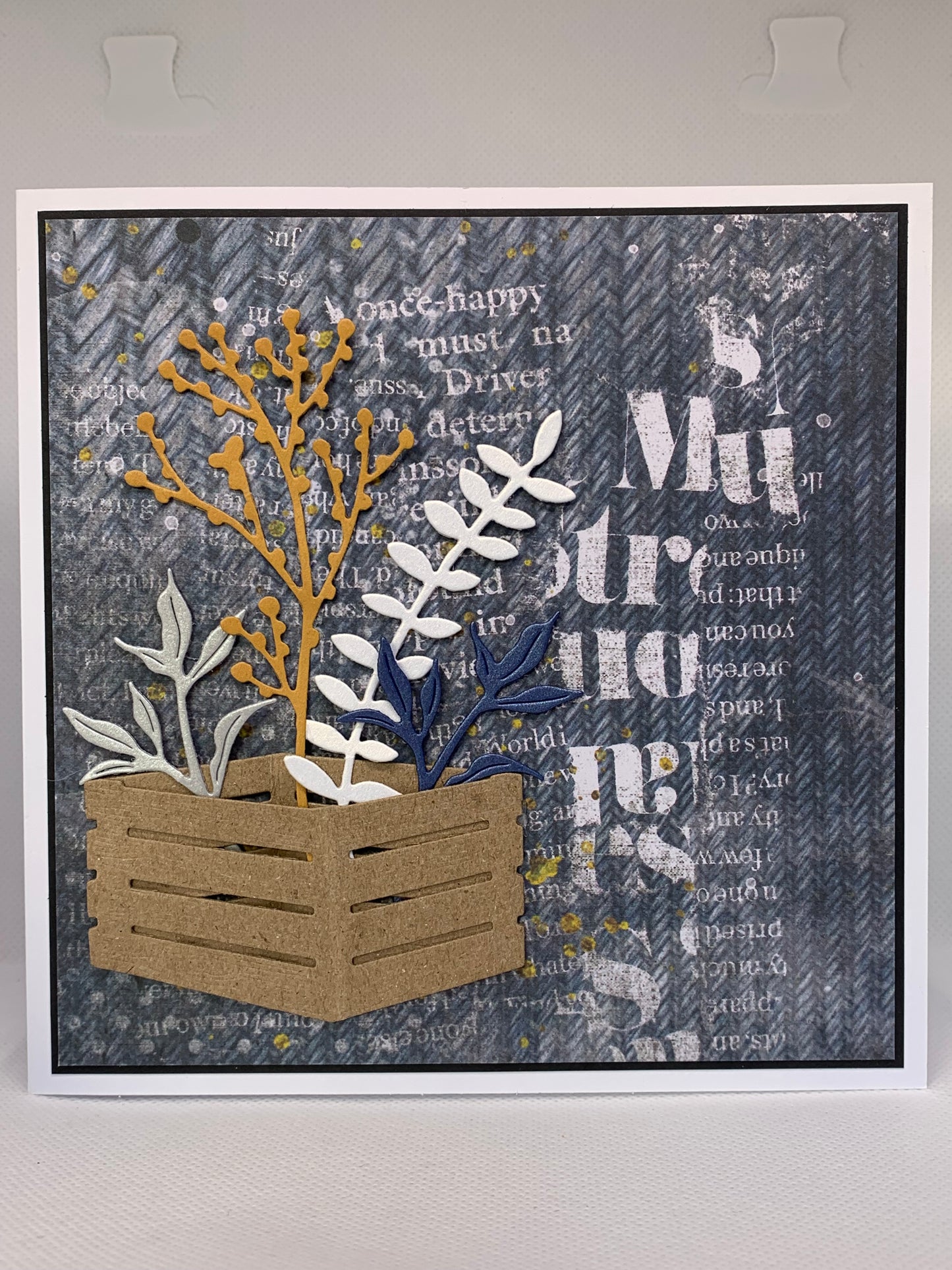 Denim graffiti crate foliage card