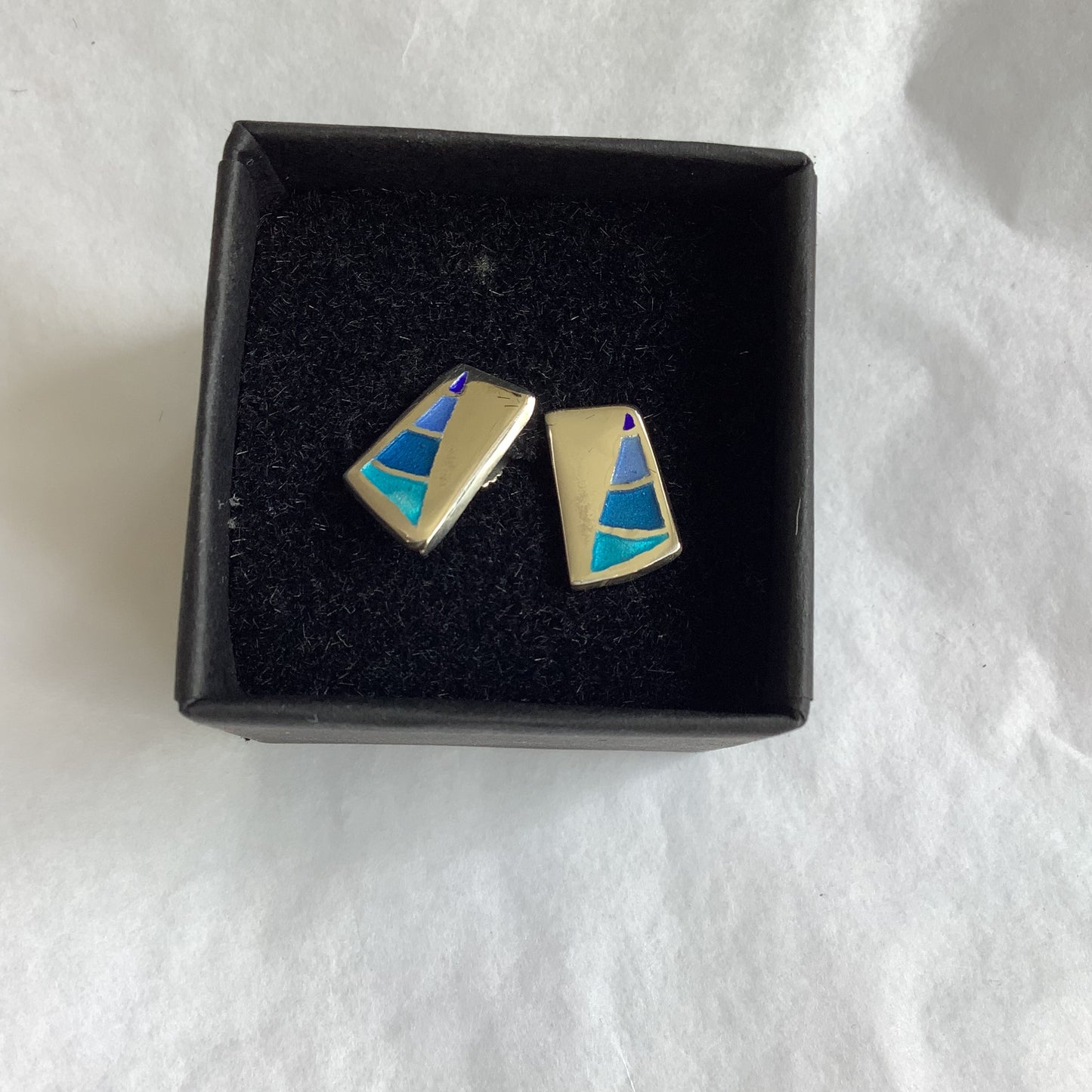 Silver and enamel studs