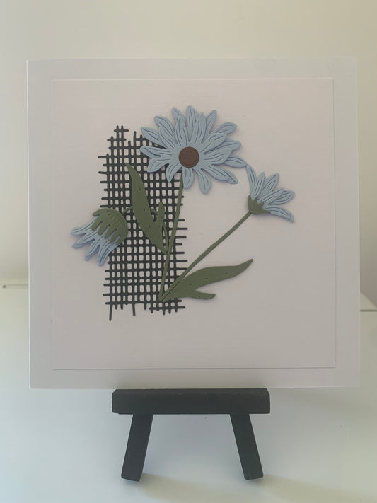 Trellis flower blue