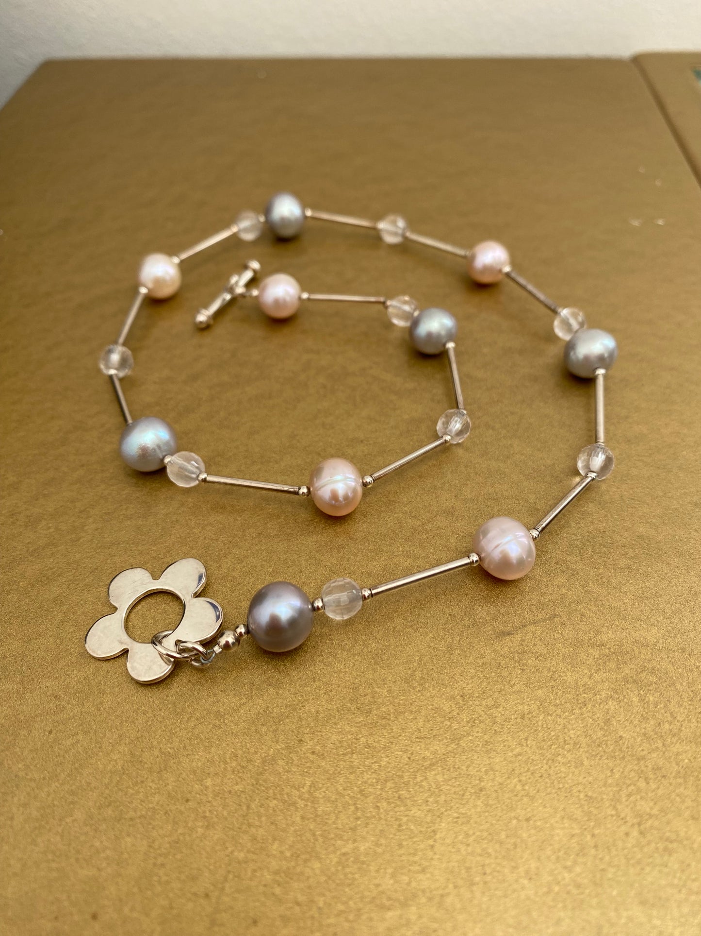 Pearl Dew and Rose Quartz Necklace