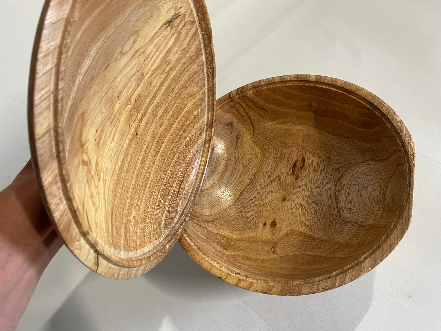 Elm bowl with lid