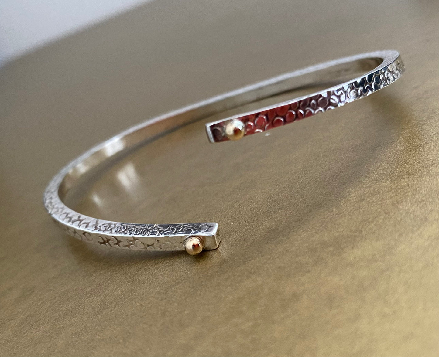 Golden Sand Gold and Silver Open Bangle