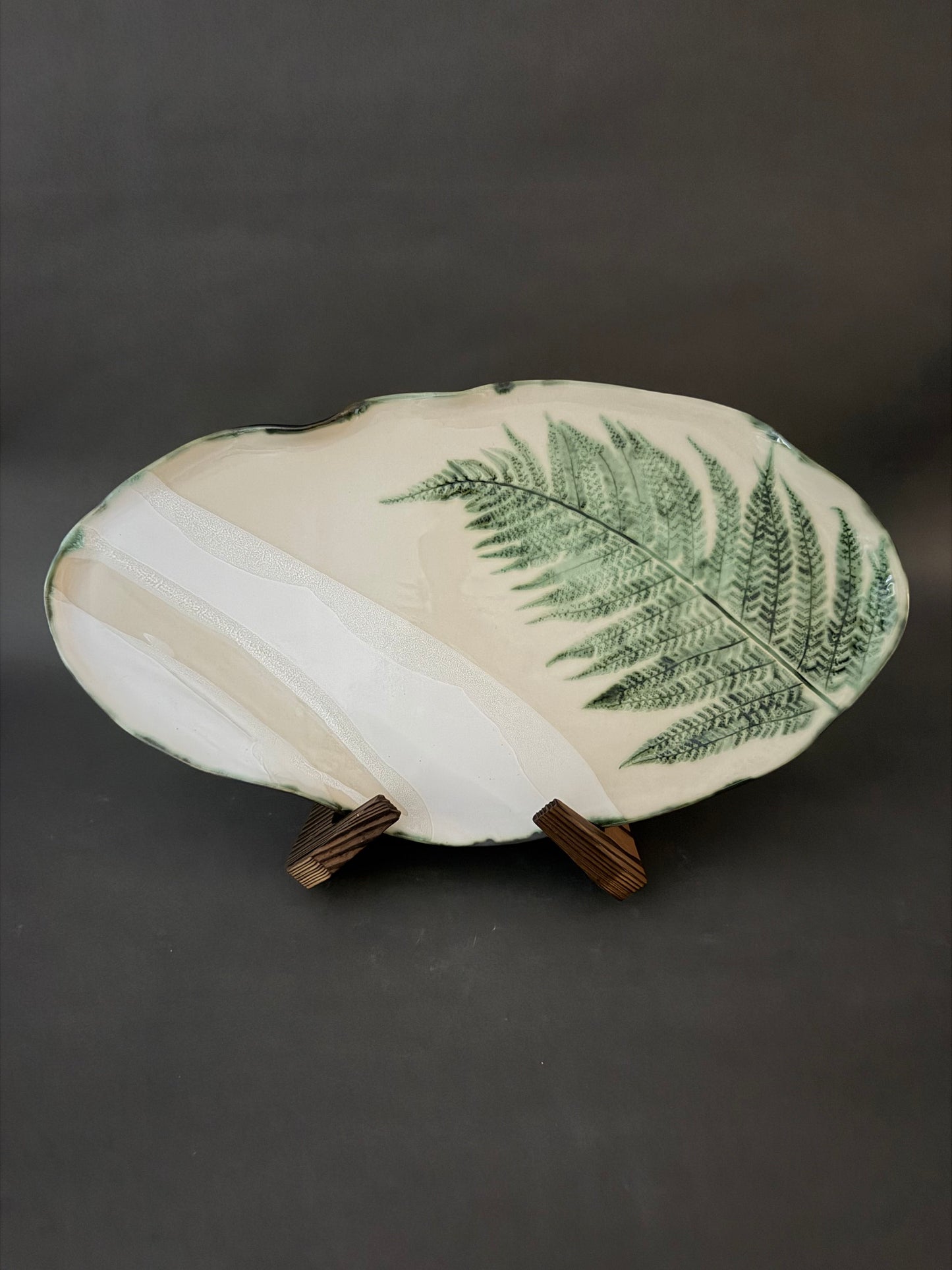 Ceramic fern platter