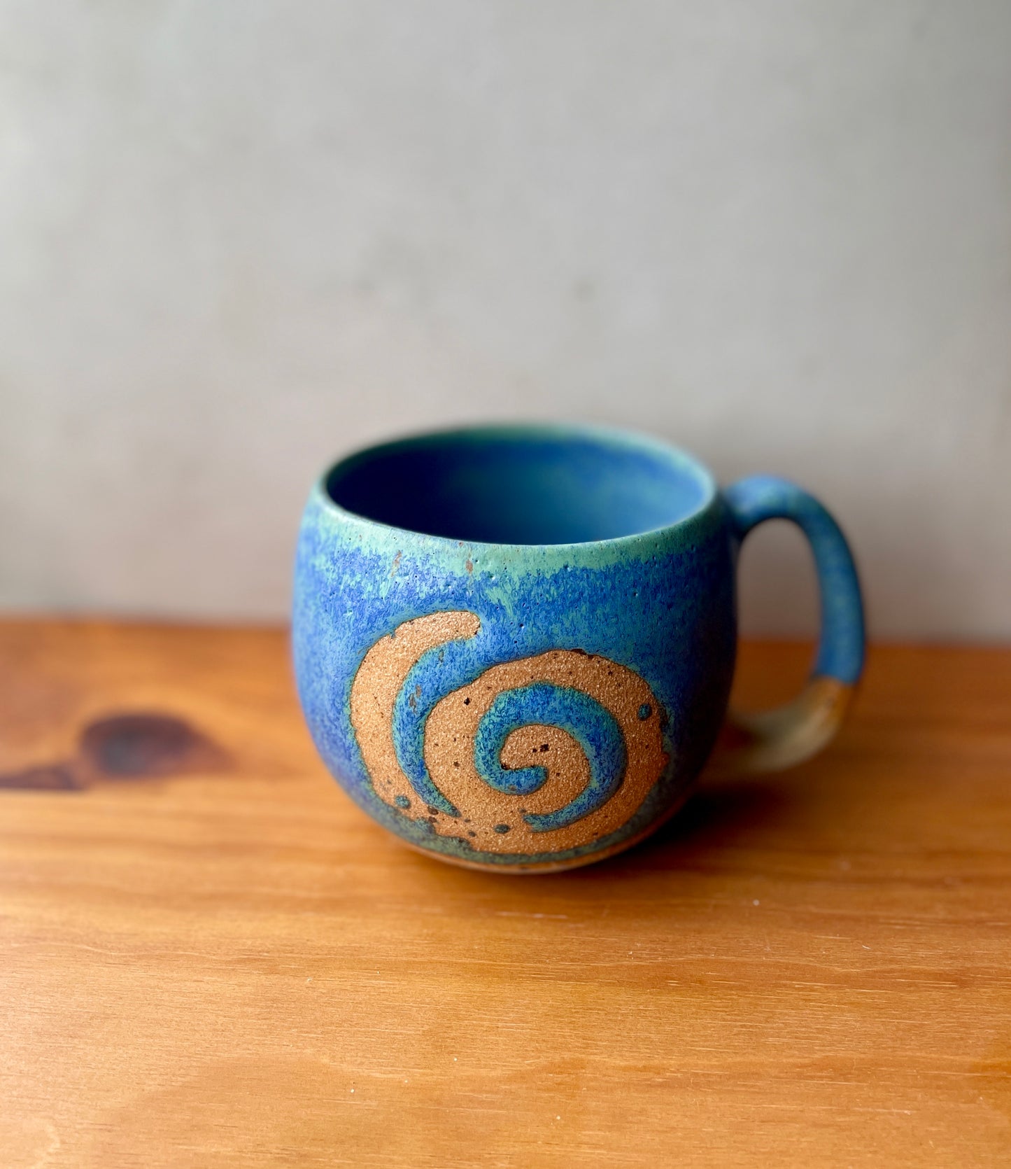 Handmade Ceramic Round Ocean Mug