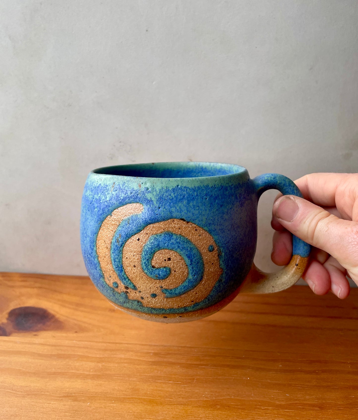 Handmade Ceramic Round Ocean Mug