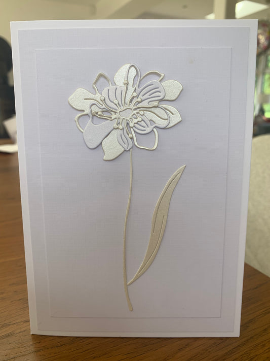 Cream and white stem card
