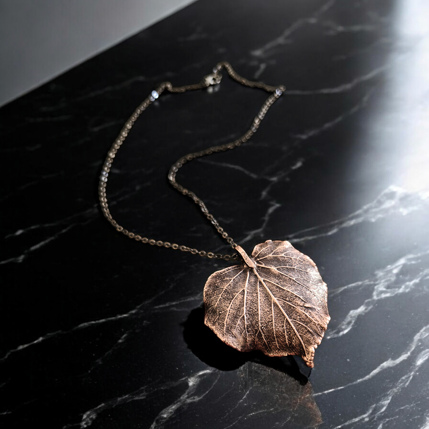 17 Copper Linden Leaf Pendant