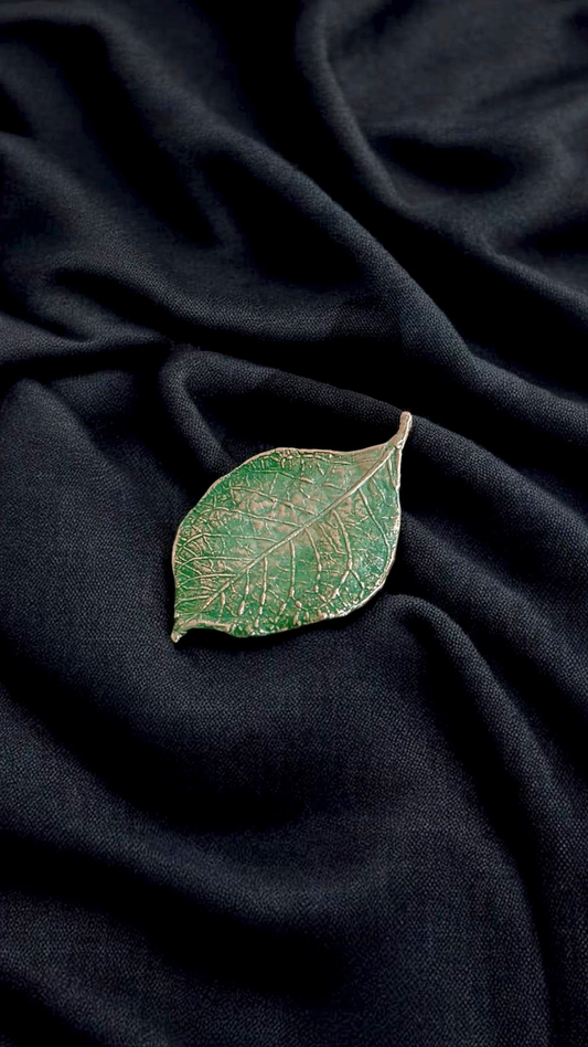 Copper Brooch "Green Symphony"