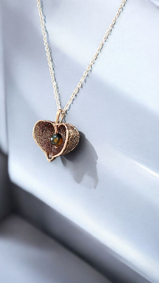 Copper Pendant “Physalis Heart”