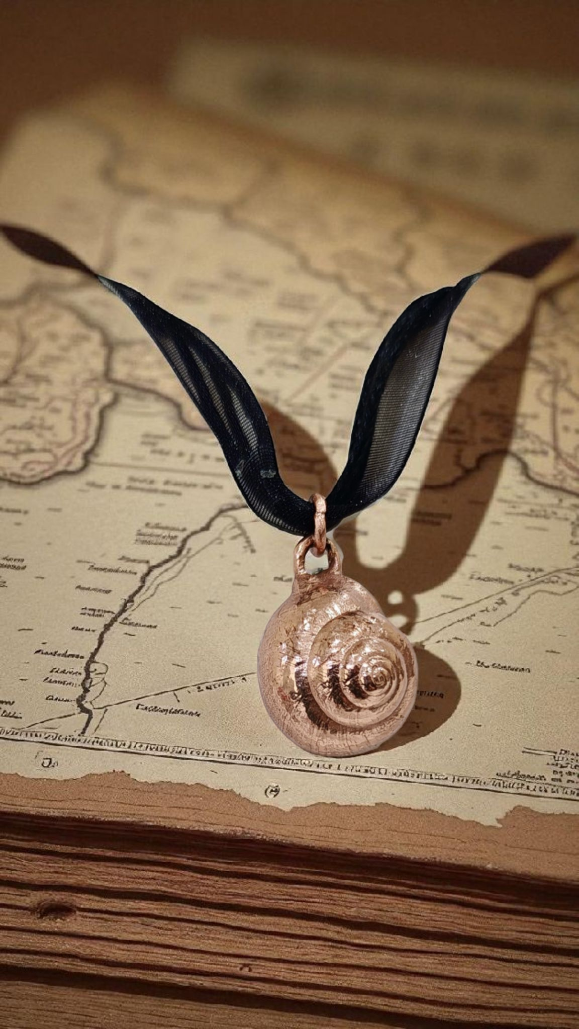 82 Copper Snail Shell Spiral Pendant