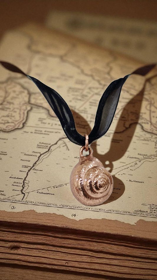 82 Copper Snail Shell Spiral Pendant