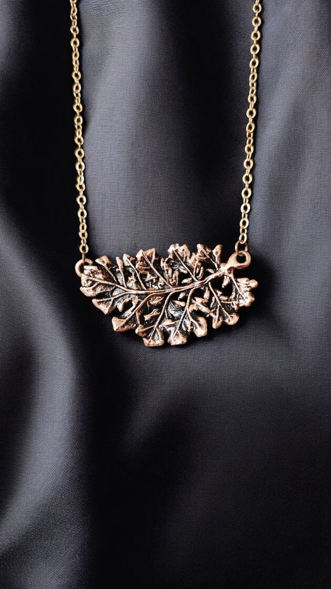 16 Copper Pendant “Openwork Leaf”
