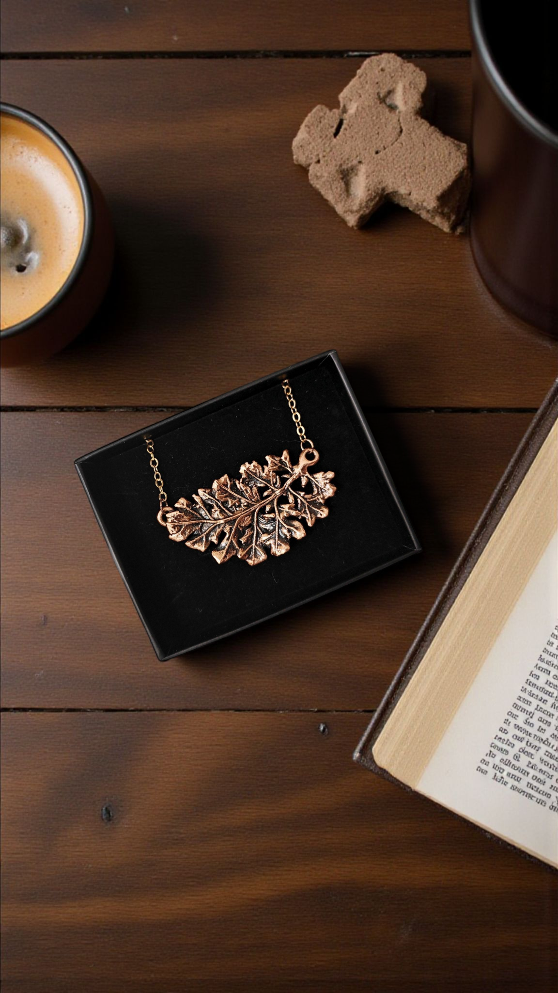 16 Copper Pendant “Openwork Leaf”