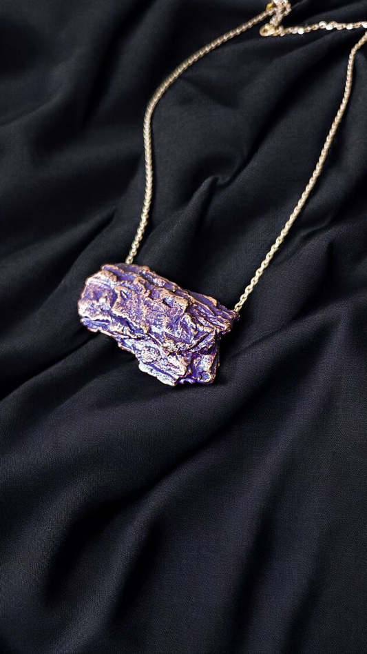 Violet Tree Bark — Copper Pendant