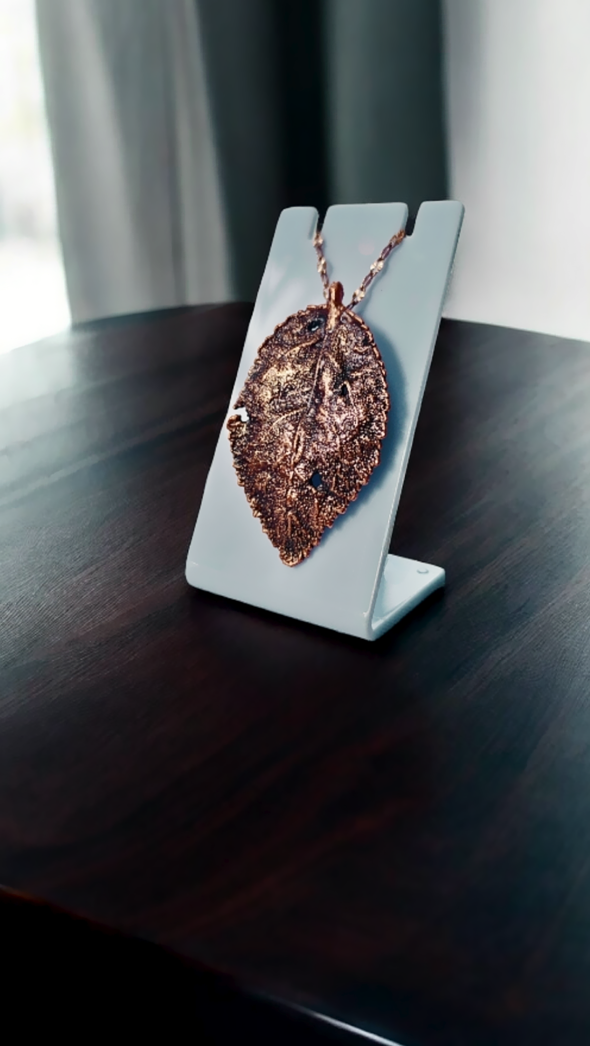 20 Copper Pendant “Bird Cherry in Dew”
