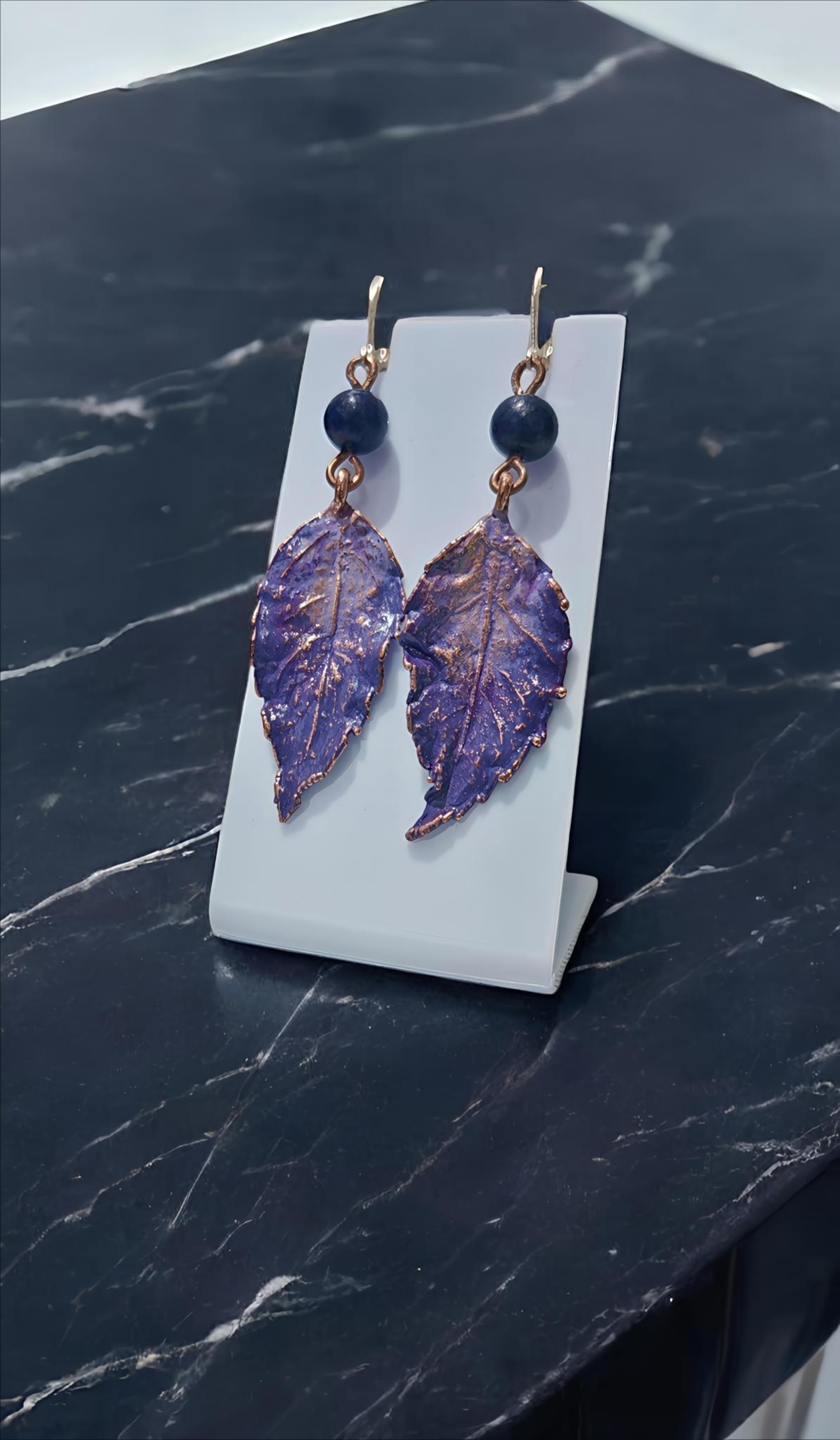 48 Copper Earrings “Wild Rosehip with Howlite”