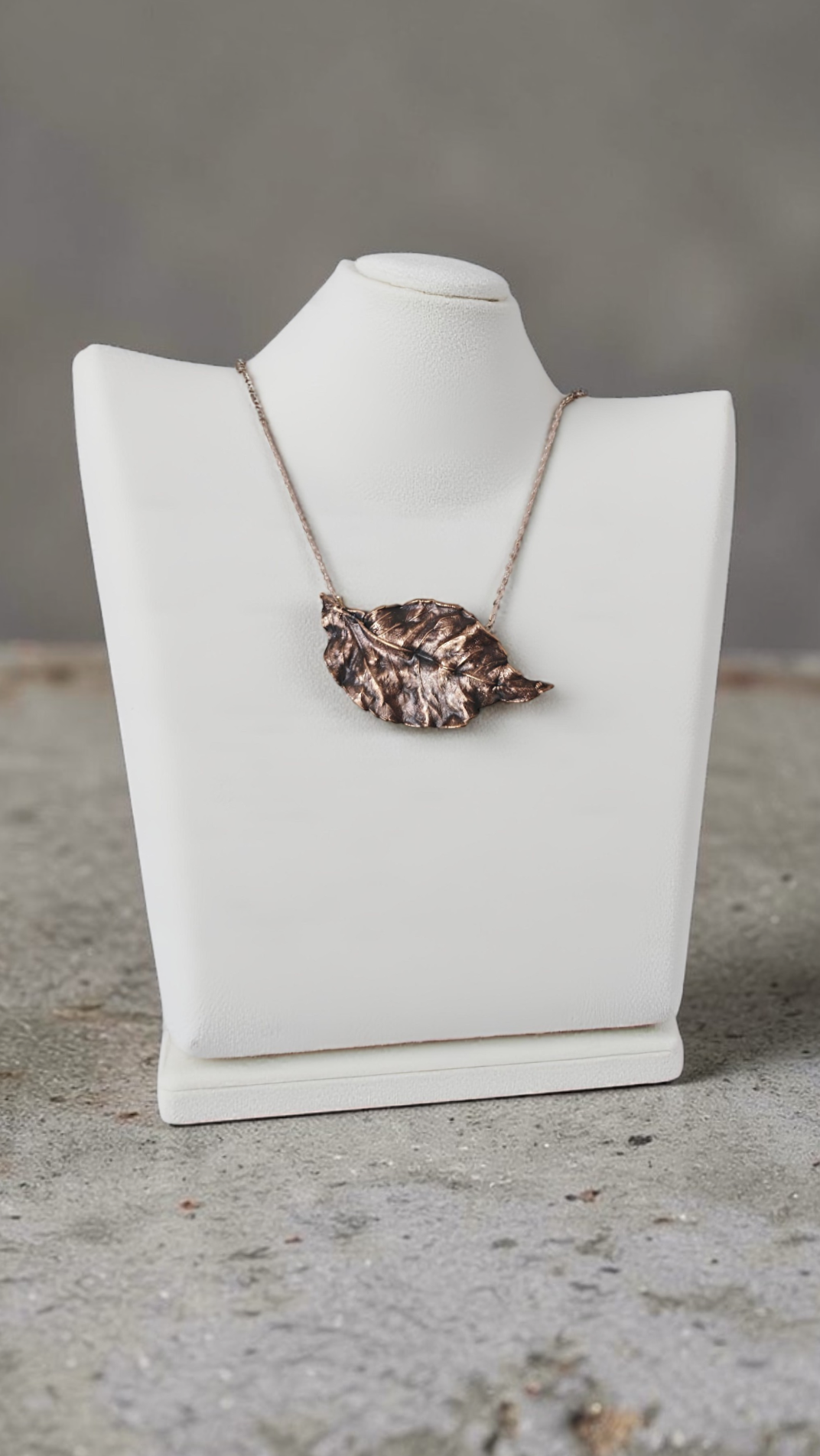 93 Cherry Leaf Necklace in Classic Patina Sweet Copper