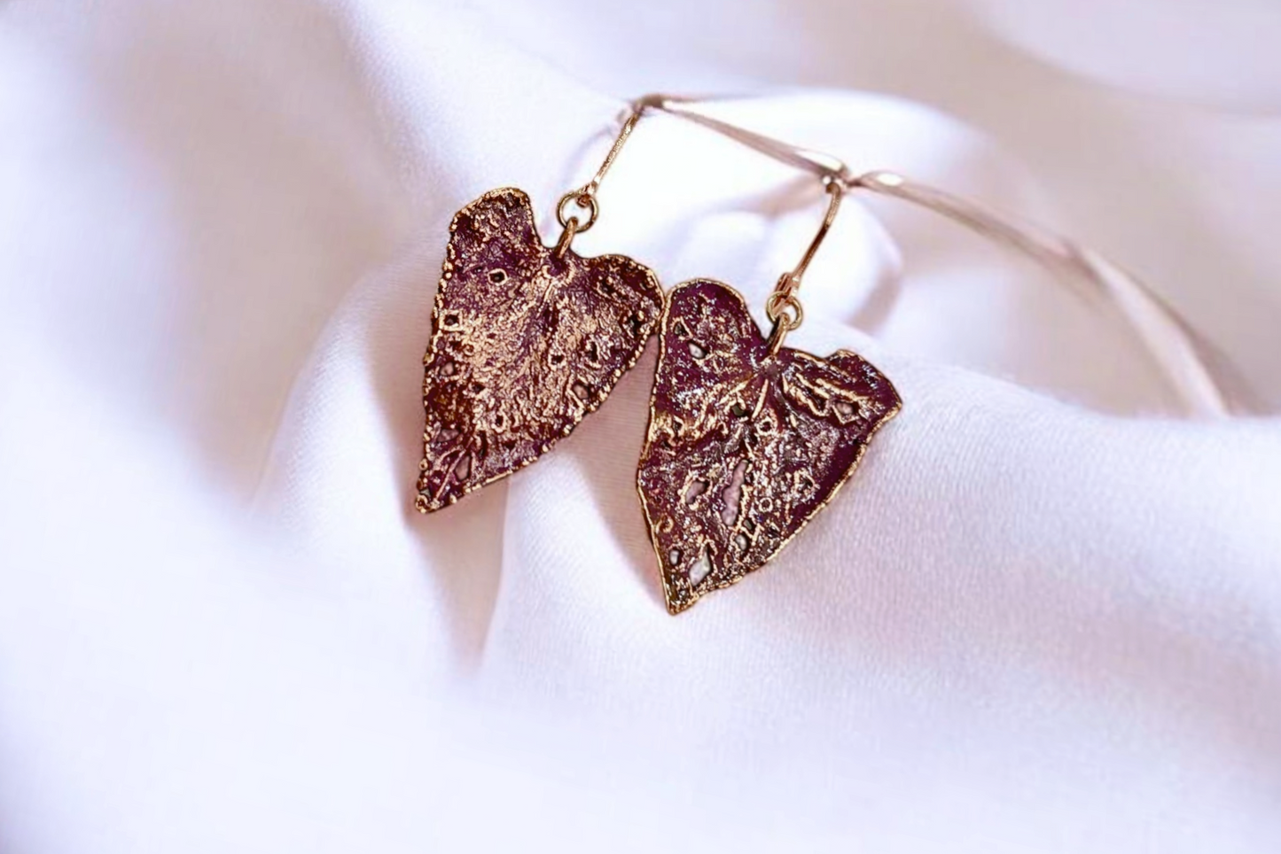 68 Earrings “Bindweed. Wine Patina”