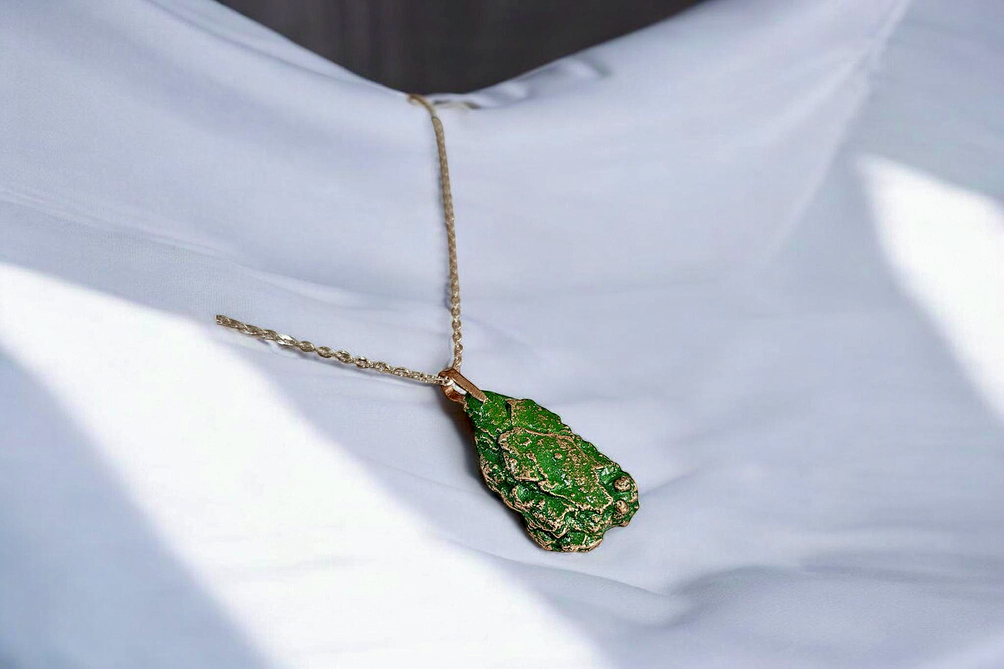 71  “Oak Bark. Green Patina” Copper Pendant