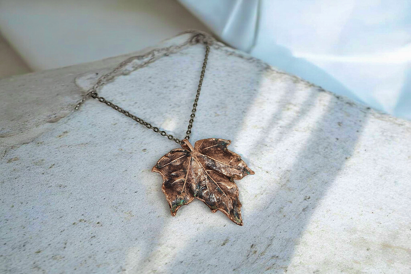 87 Maple Leaf in Classic Patina Copper Pendant