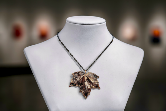87 Maple Leaf in Classic Patina Copper Pendant