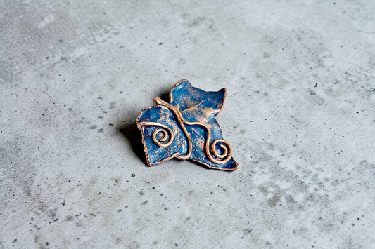 100 Ivy Leaf Brooch with Copper Wire Detail — Sweet Copper