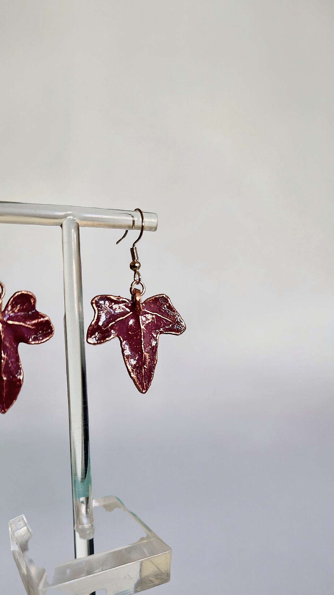 123 Ivy Leaf Earrings — Plum Patina