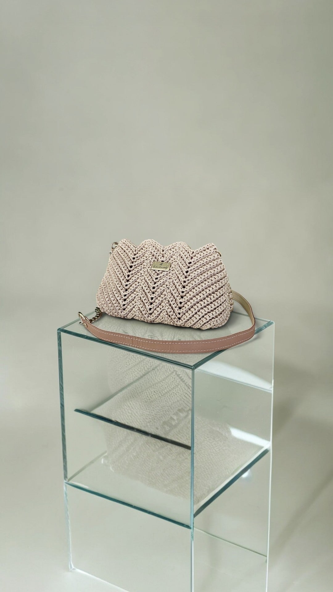 Shoulder & Crossbody Bag "Zigzag – Cappuccino