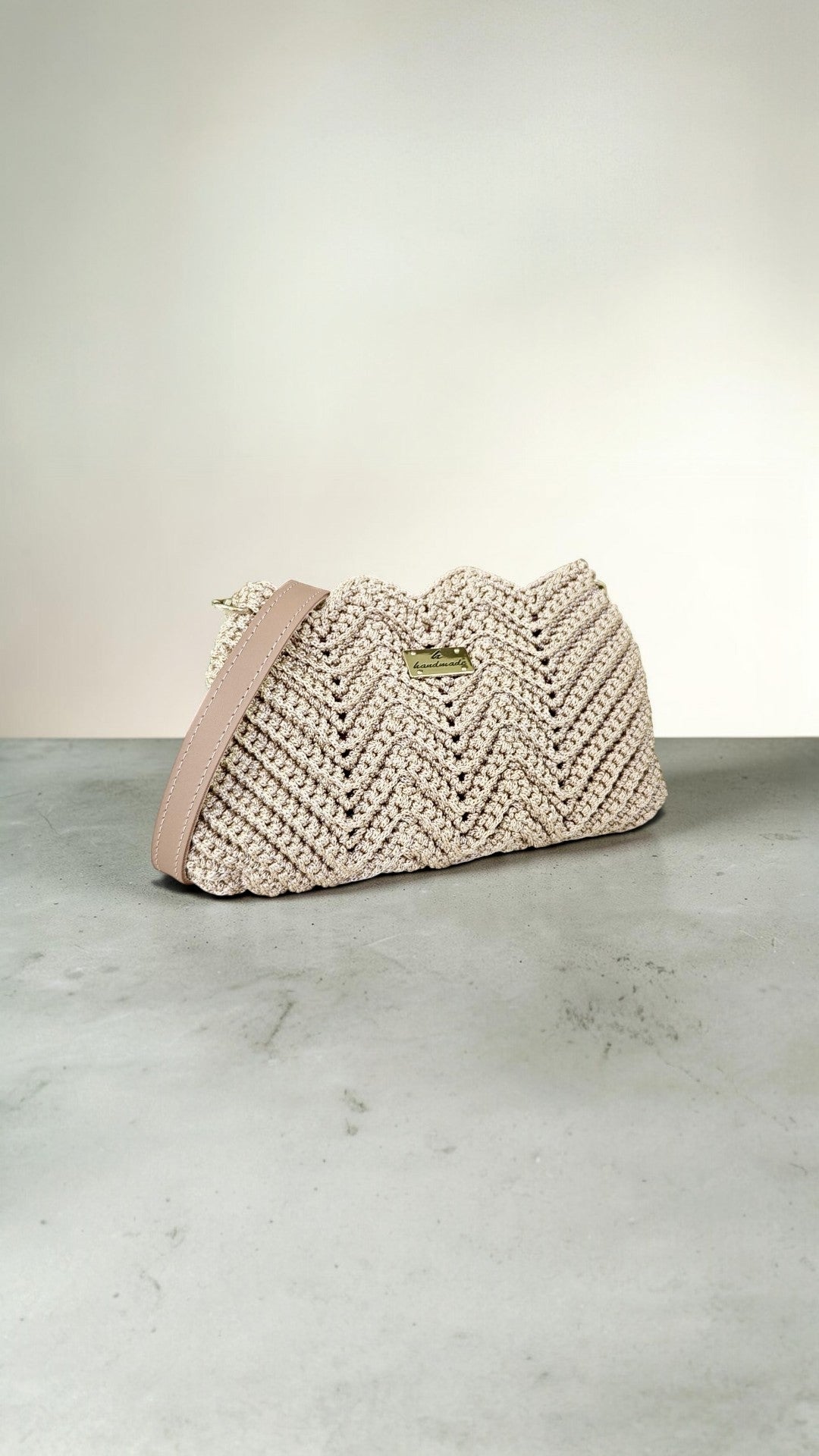 Shoulder & Crossbody Bag "Zigzag – Cappuccino