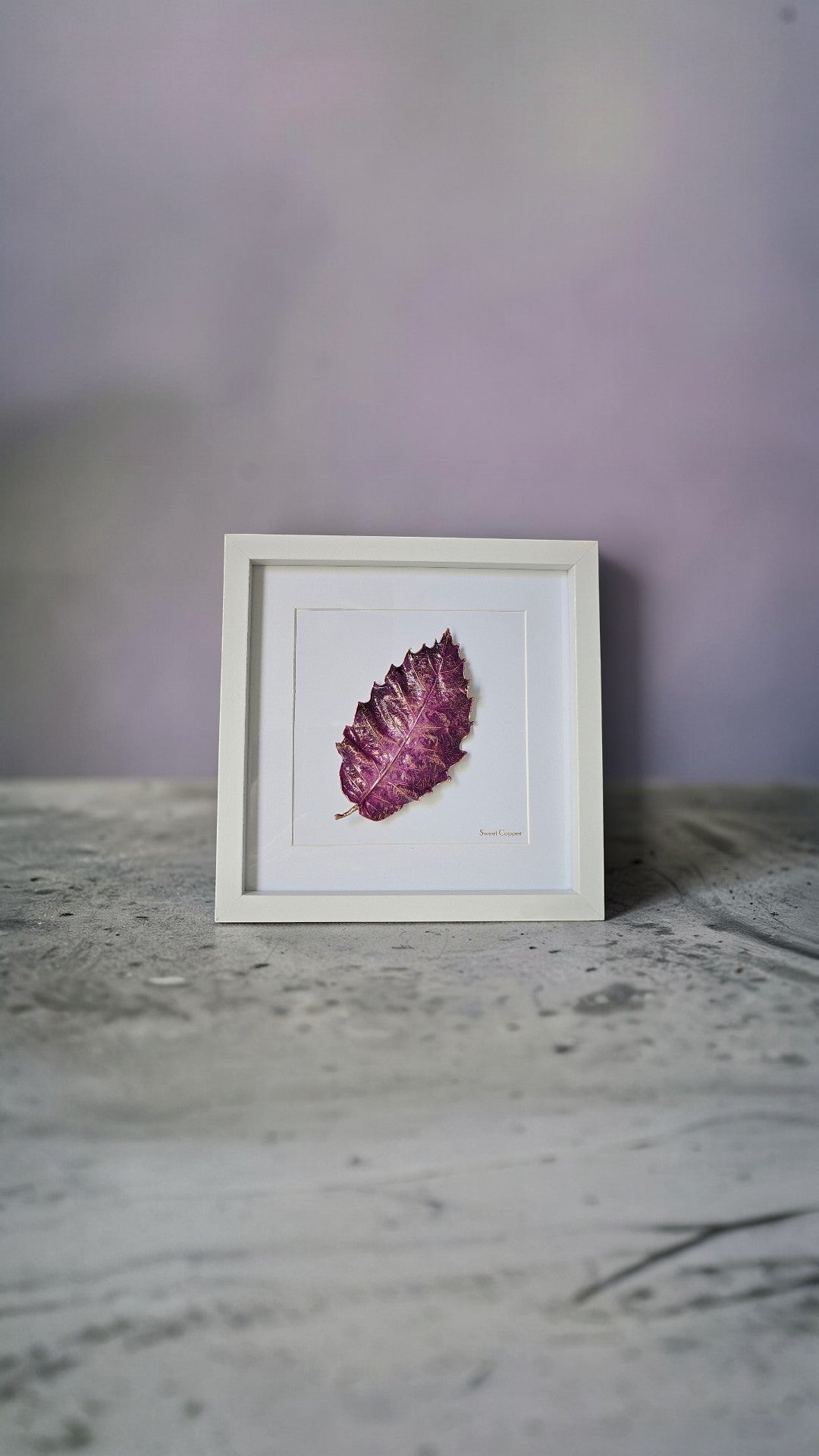 10. PIGS BACK. Purple Lustre – Framed Copper Chestnut Leaf Interior Art