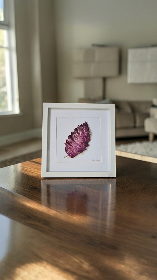 10. PIGS BACK. Purple Lustre – Framed Copper Chestnut Leaf Interior Art