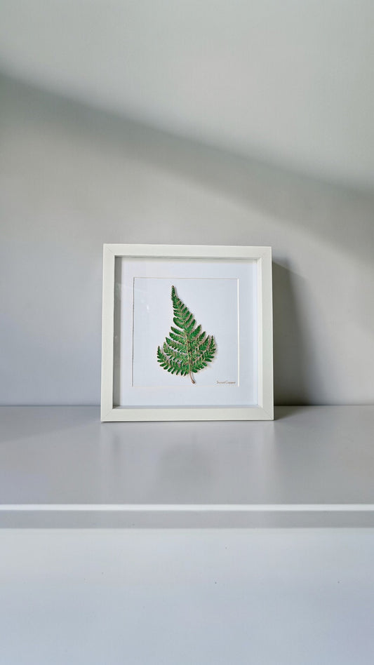 8. PIGS BACK. Emerald Radiance – Framed Copper Fern Interior Art