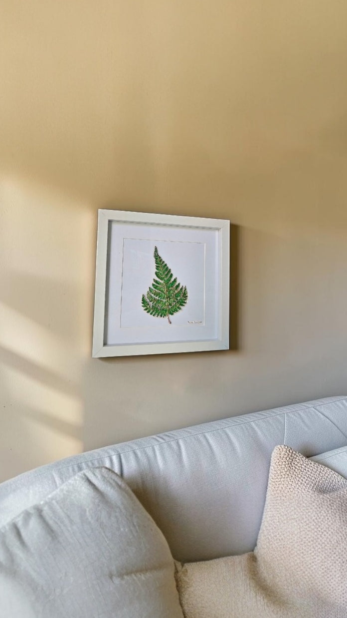 8. PIGS BACK. Emerald Radiance – Framed Copper Fern Interior Art