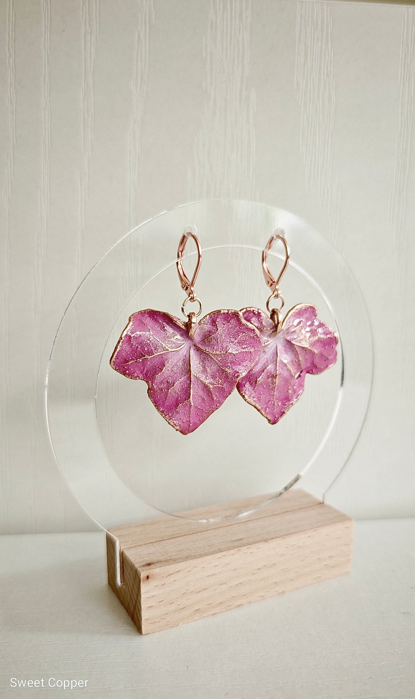 1/4 Magenta Ivy – Copper Earrings