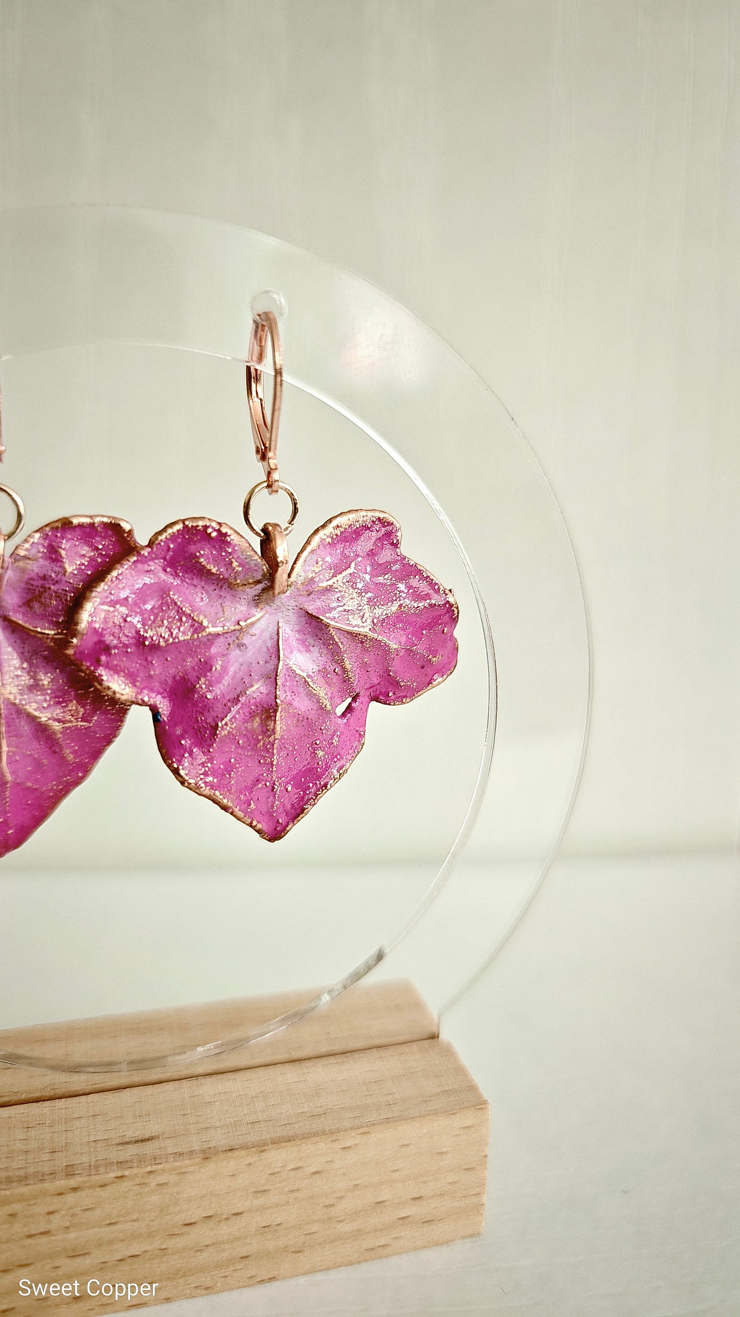 1/4 Magenta Ivy – Copper Earrings