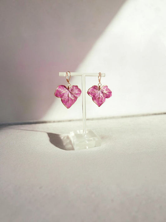 1/4 Magenta Ivy – Copper Earrings