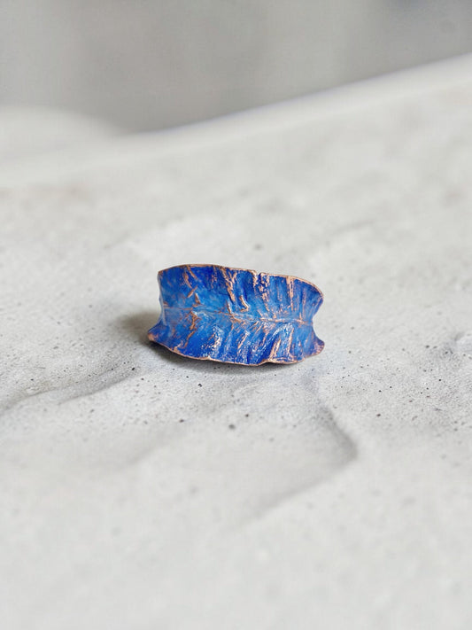 4/1 Azure Curly Fern – Copper Cuff Bracelet