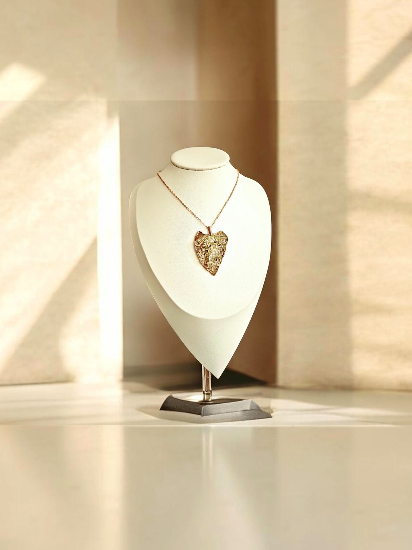 2/6 Olive Woodland Leaf – Copper Pendant