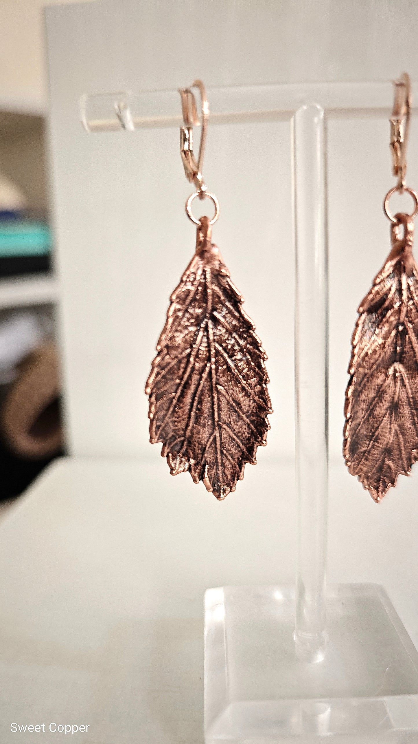 1/5 Wild Rose Leaf – Copper Earrings