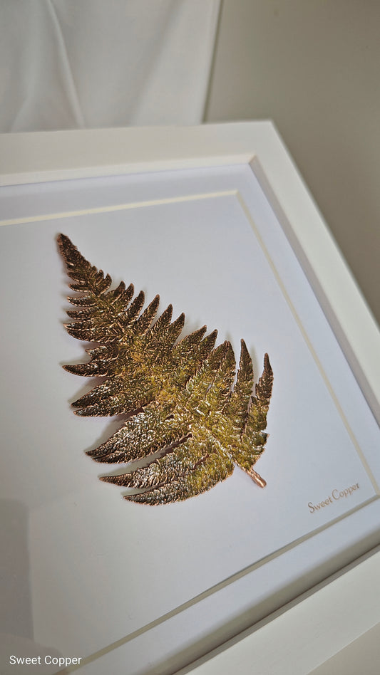 15. PIGS BACK. Forest Lace – Framed Copper Fern Interior Art