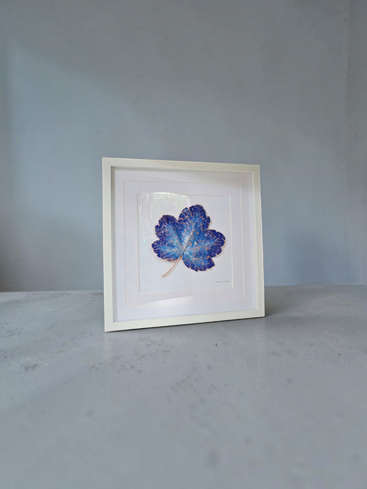 1. PIGS BACK. Deep Light – Framed Copper Grape Leaf Interior Art