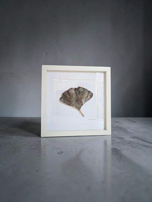 6. PIGS BACK. Twilight – Framed Copper Ginkgo Leaf Interior Art