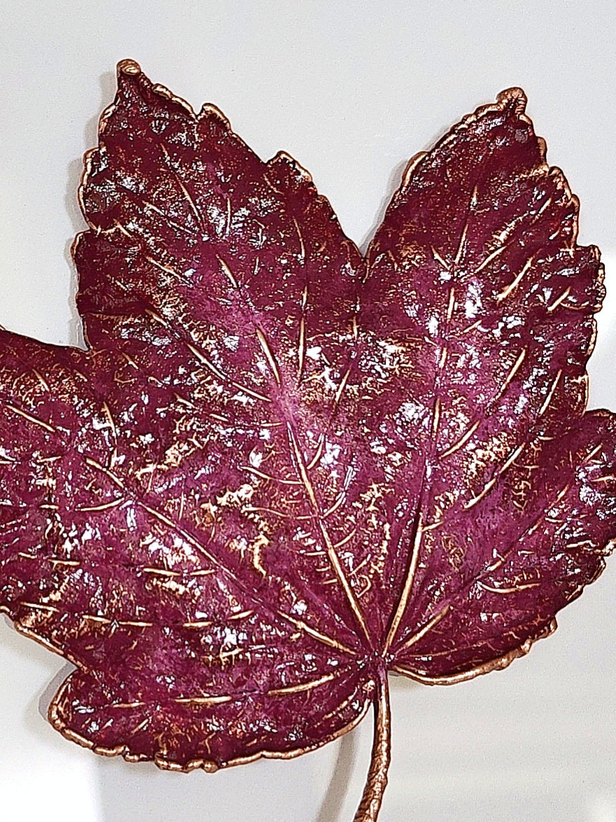 11. PIGS BACK. Burgundy – Framed Copper Grape Leaf Interior Art