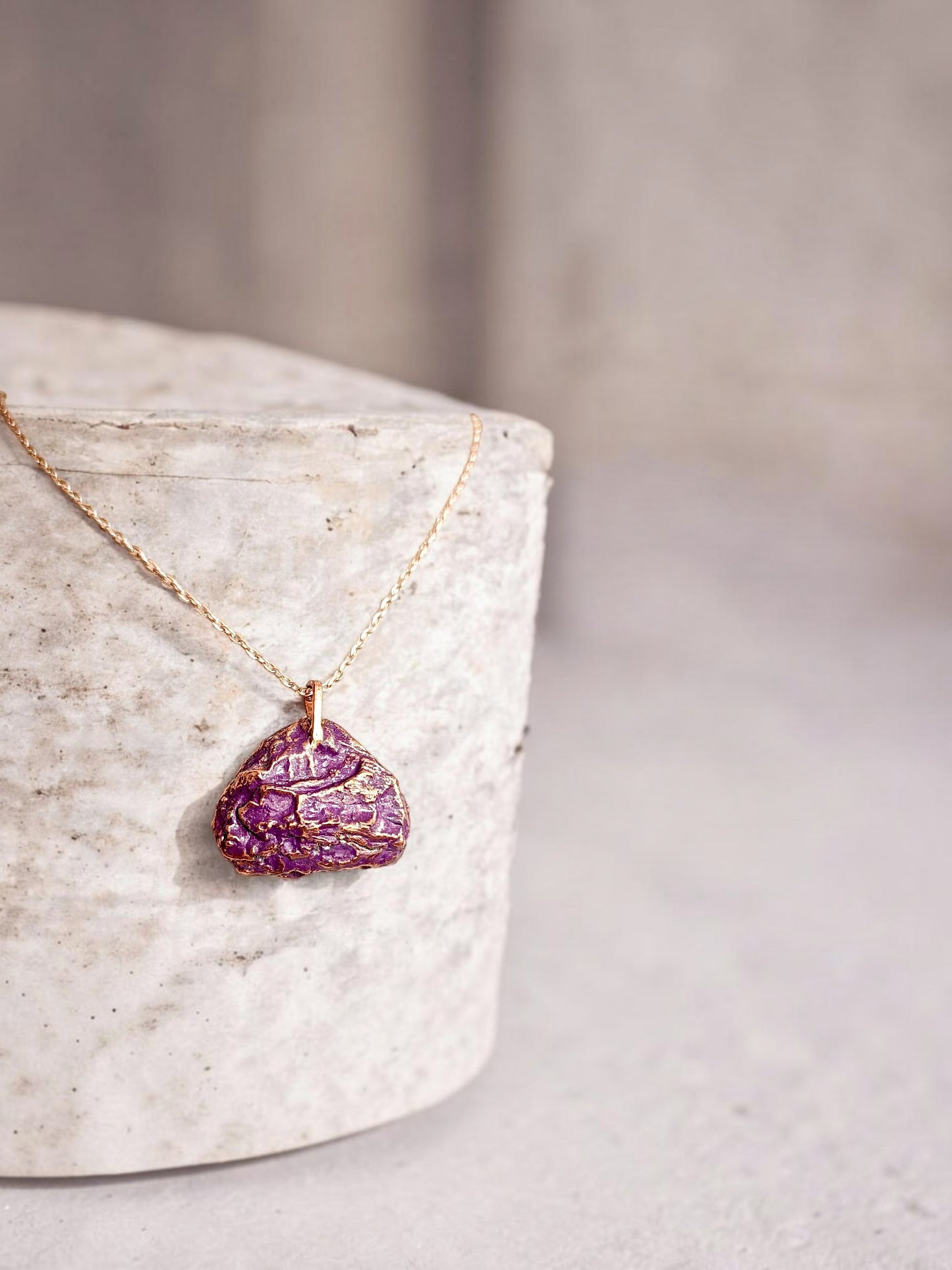 133 Tree Bark Pendant — Purple Patina