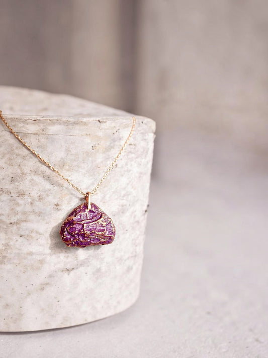 133 Tree Bark Pendant — Purple Patina