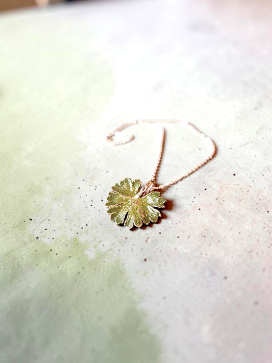 146. Field Leaf Pendant — Olive Patina