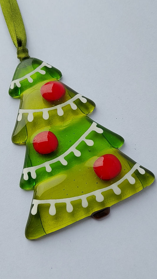 Fused Glass Christmas Tree Decoration