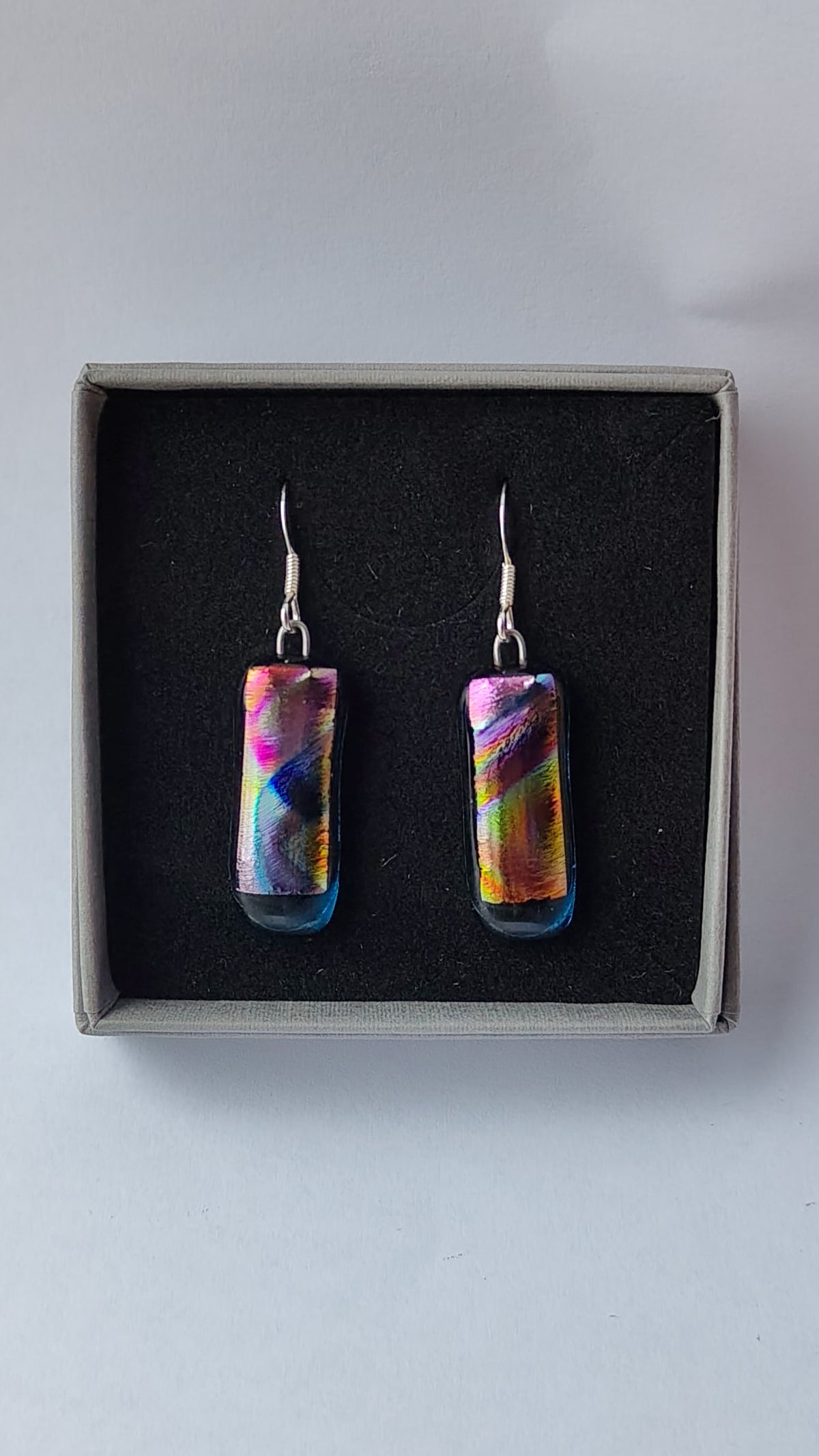 Fused Glass Dichroic Earrings