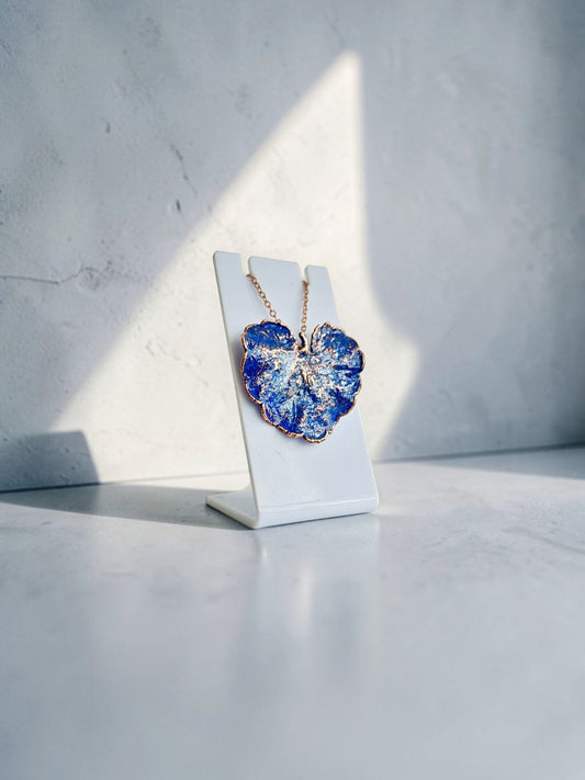 145. Alchemilla Leaf Pendant — Indigo Patina
