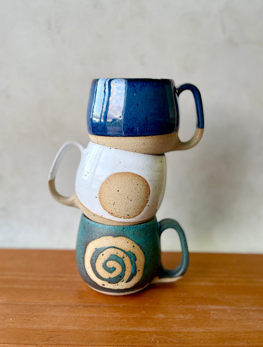 Handmade Ceramic Round Ocean Mug